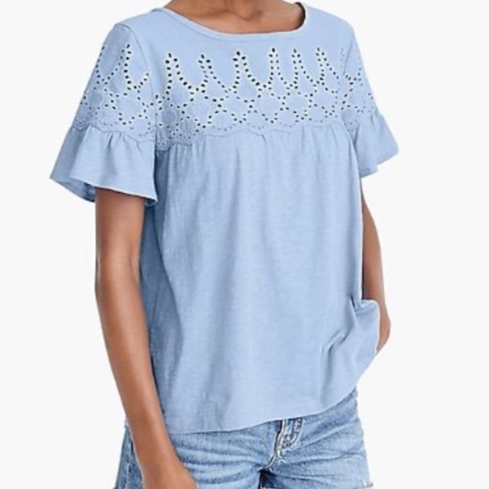 Jcrew eyelet tee